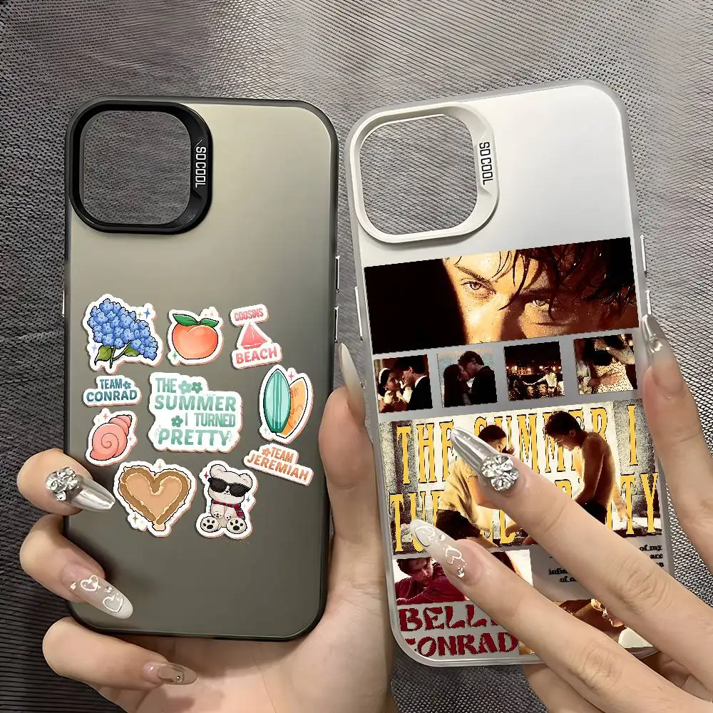 

Summer I T-Turned Pretty Phone Case For IPhone 17 16 15 14 13 12 11 Plus Pro Max Multicolor Aurora Laser Shockproof Funda Cover