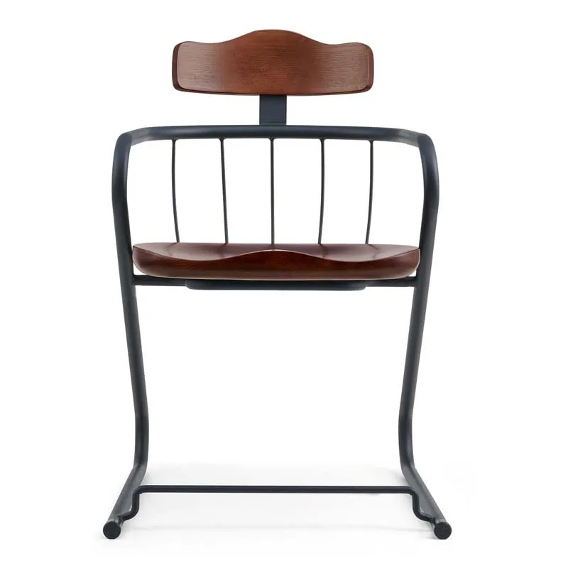 

French backrest and wooden coffee chair for modern restaurant furniture and coffee shops