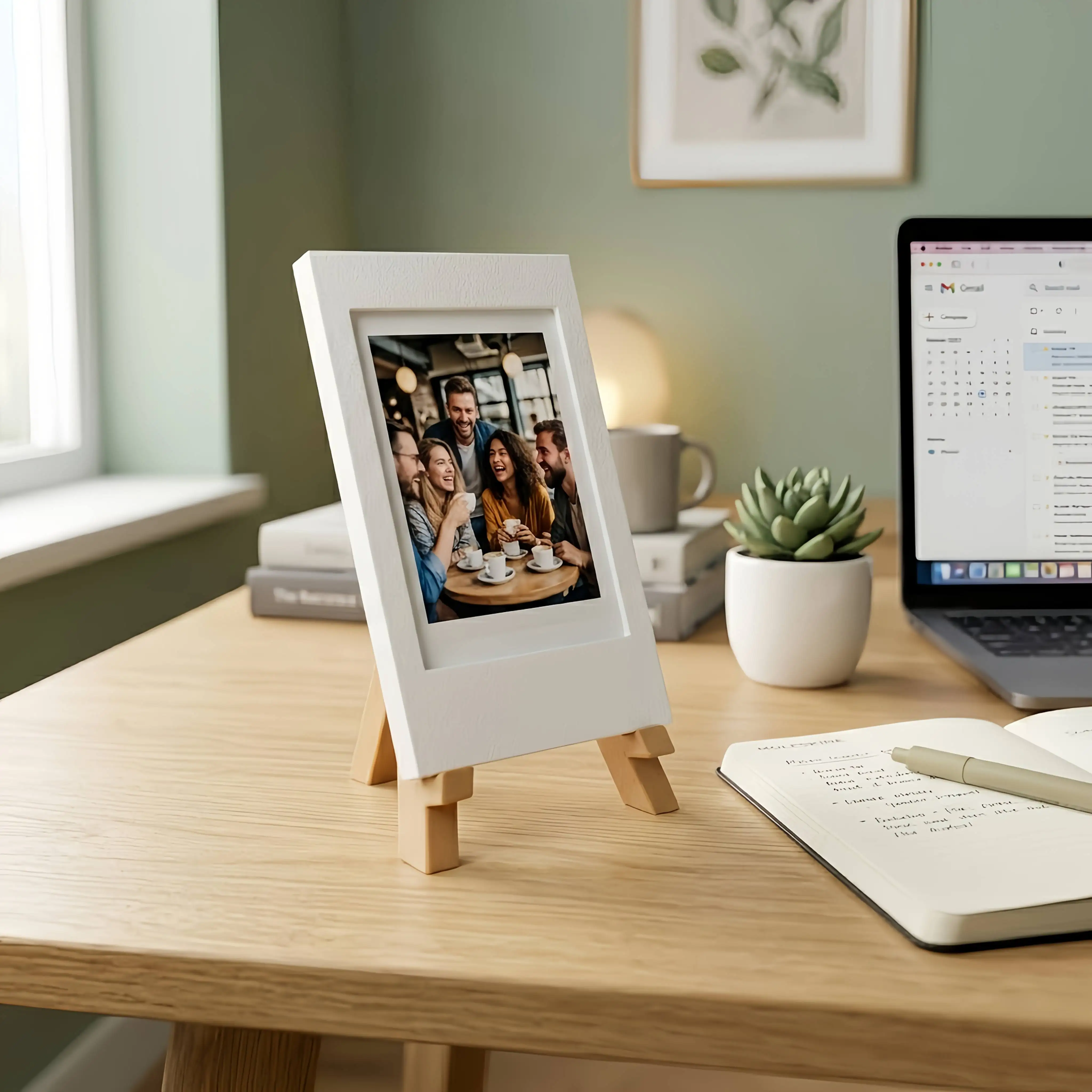 White Mini Instant Photo Frame, Easel-Style Photo Display Stand, Reusable Desktop Photo Ornament, Versatile Desktop Decoration for Multiple Occasions, Ideal Gift for Friends, Family, and Classmates, Perfect Gift for Birthdays, Anniversaries, and Festivals