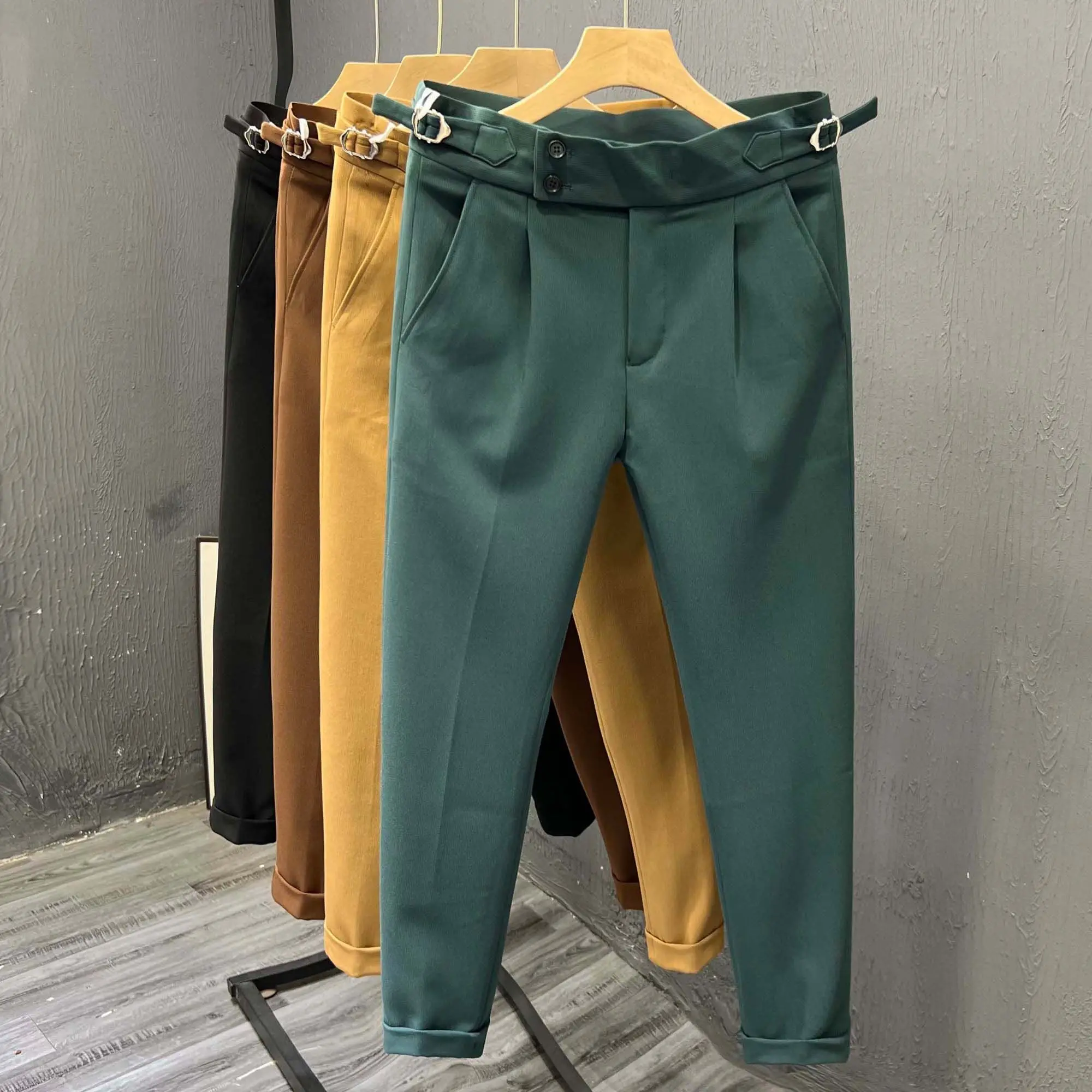 Naples Men's High-waisted Trousers 2025 New High-end Casual Trousers Korean Trendy Work Straight-leg Business Suit Pants view 5