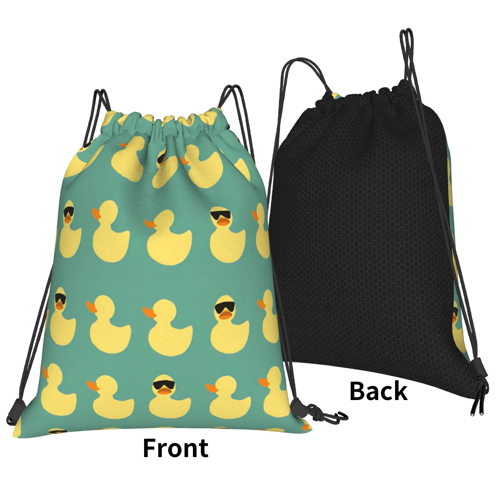 Sunglass Rubber Duck Backpack Drawstring Basketball Bags Gym Bag Cute Cartoon String Sackpack for Cycling 36cm (W) x 43cm (H)