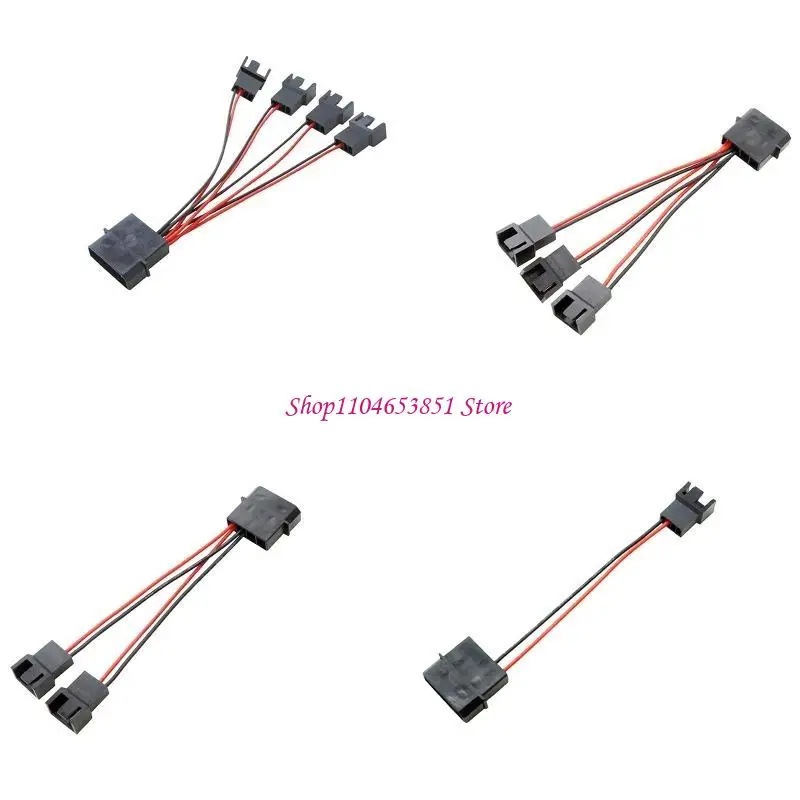 4 Pin Ide Male To Multi Small 4 Pin Power Supply Adapter 4.9in for Chassis Fan
