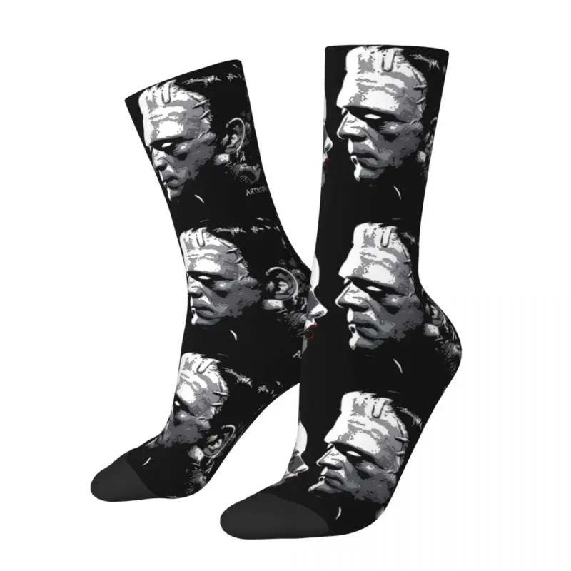 

Y2K Retro For The Love Of Frank Men'S Socks Frankenstein Horror Film Unisex Harajuku Pattern Printed Crazy Crew Sock Gift