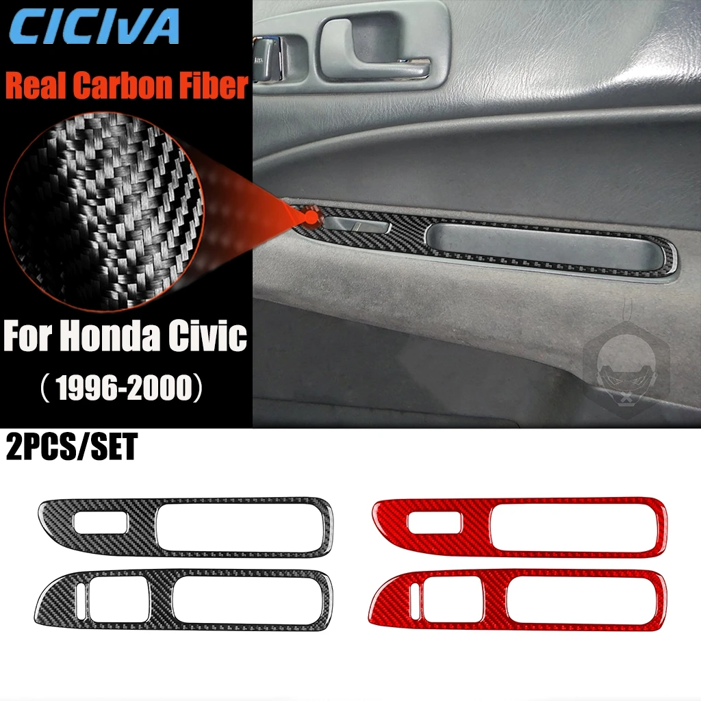 

Carbon Fiber Car Accessories Window Lifting Panel Modified Interior Trim Cover Sticker For Honda Civic 1996 1997 1998 1999 2000