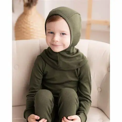 Merino Wool Thermal Face Masked Baby Head Hat Windproof Cap for Kids 1-12 Years Old - Warm Comfortable Winter Accessory