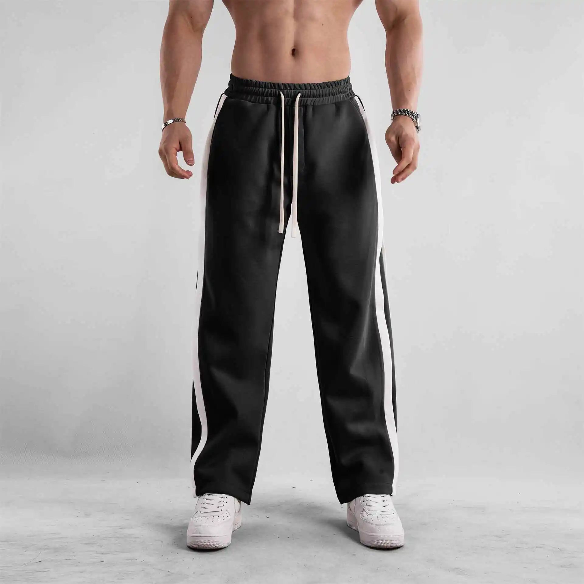 Men's Sportswear Color Block Outdoor Long Leg Sweatpants Straight Leg Casual Trousers Cotton Blend Comfortable Leisure Pants
