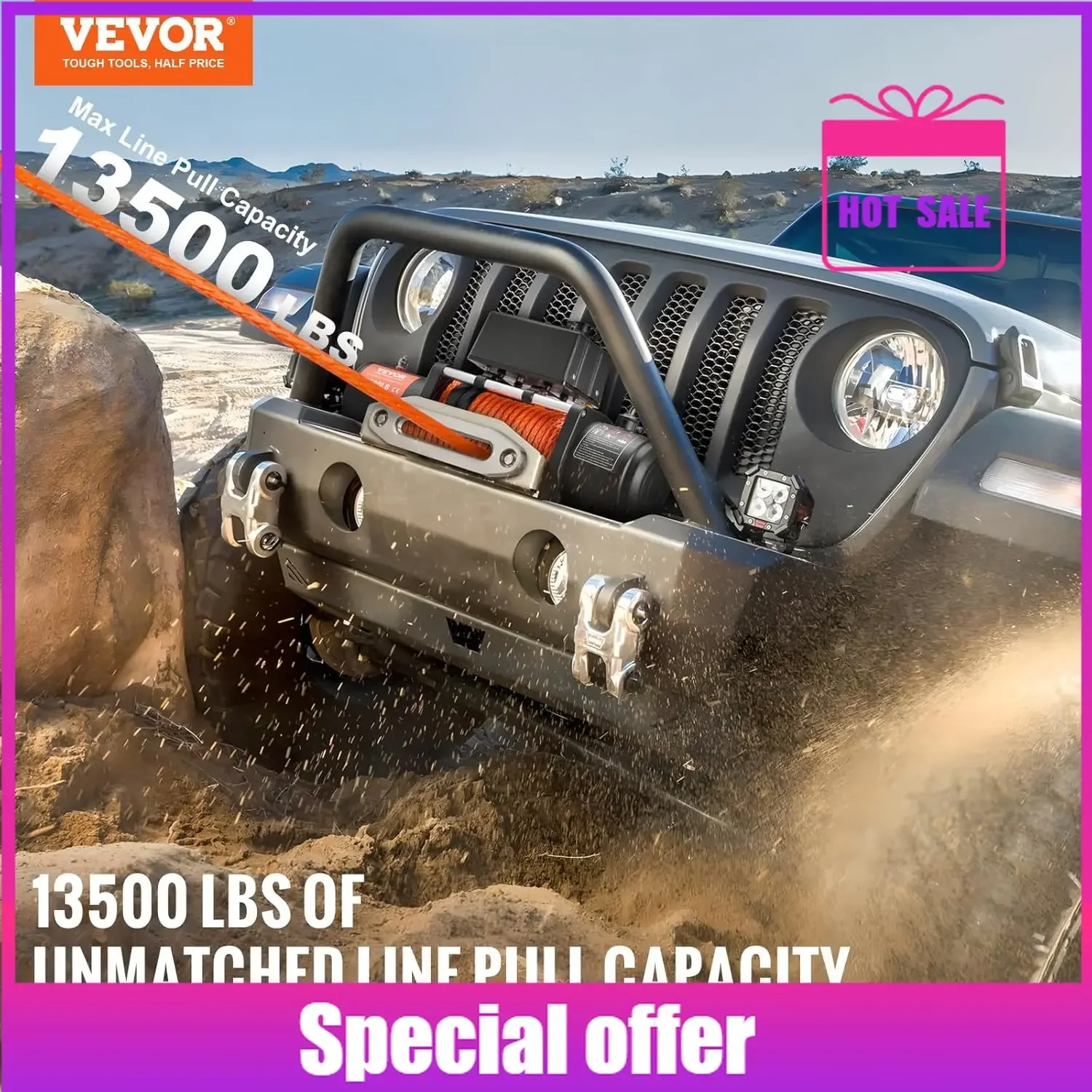 

Любимая проводная электрическая лебедка с дистанционным управлением, грузовая лебедка 13,5 фунтов, 12 В постоянного тока с синтетическим тросом Φ3/8 x 80 футов, алюминиевый Fairlead