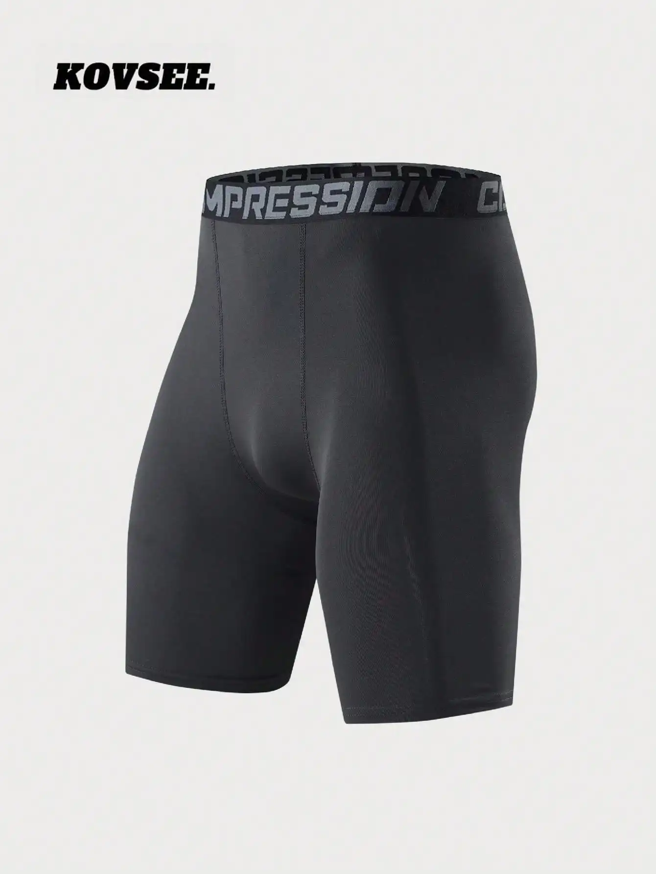 

Мужские черные компрессионные шорты с поясом с надписью, дышащие высокоэластичные спортивные шорты для тренировок