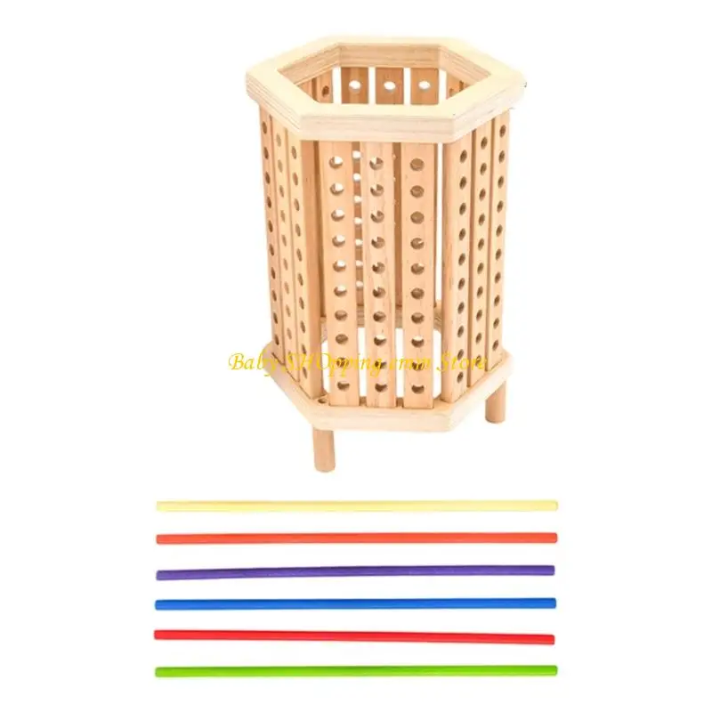 เกมครอบครัวไม้ 23GD ของเล่นที่มีสีสันเริ่มต้นของเล่นสำหรับเด็กที่มีการออกแบบต่อต้านการยุบและการจัดเก็บแบบพกพา