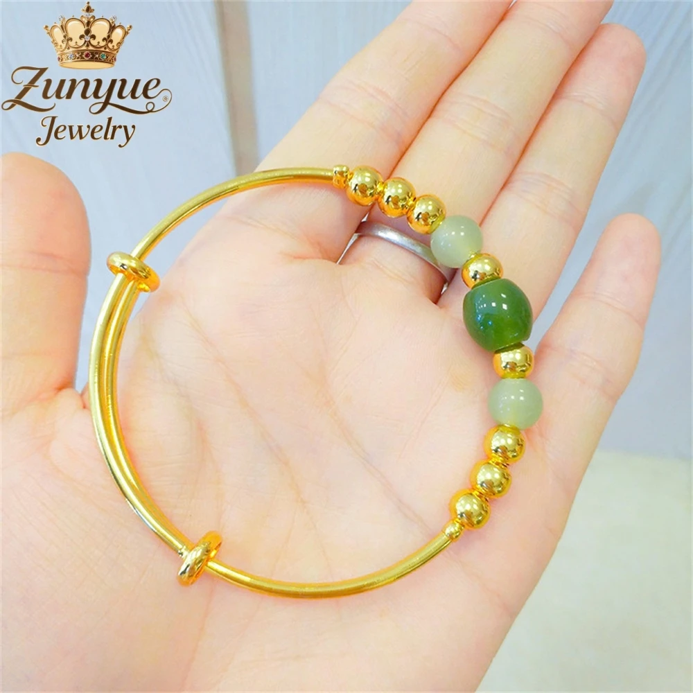 

High-End Sand Gold Lucky Agate Bracelet Luxury Quality Jewelry Handicraft Fashion Jewelry Exquisite Elegant Popular Charms Gift