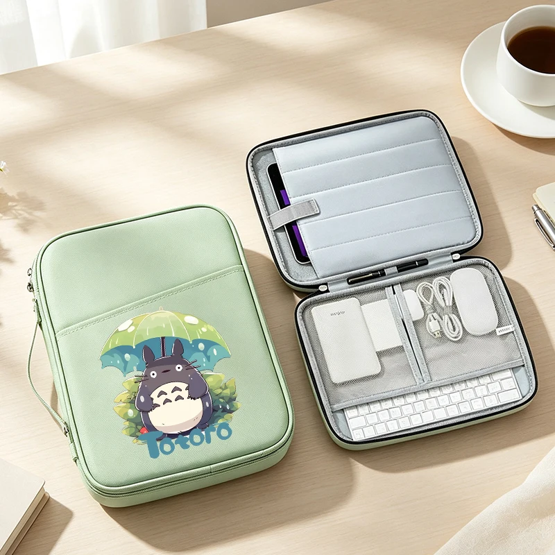 Totoro PU Leather Laptop Sleeve Bag Boy Girl Anime Cartoon Water Resistant Notebook Protective Case 11/13/15.6Inch Laptop Bags
