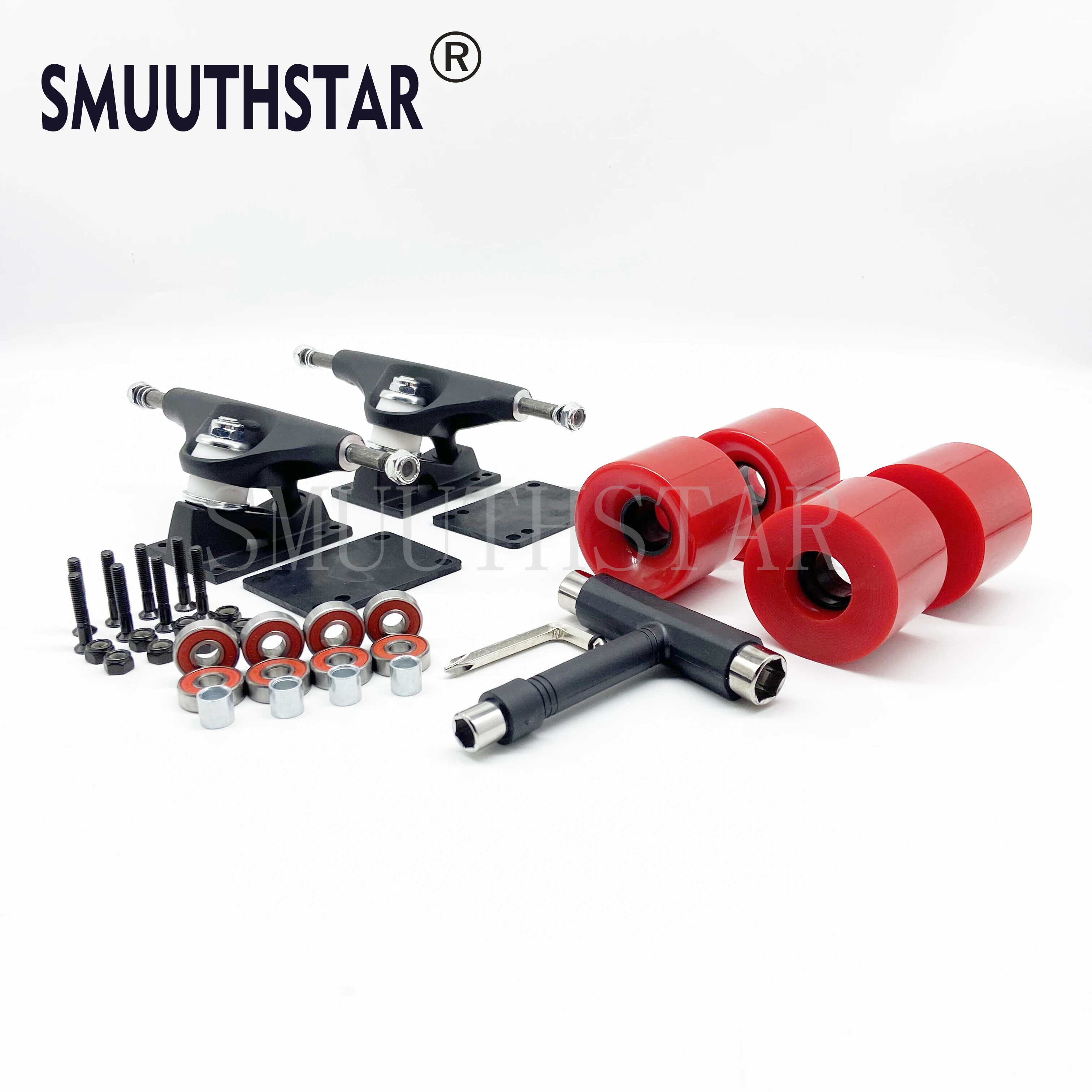 5 Inch Skateboard Trucks High-Speed Silent Bearing Set 78A 60*45mm Skateboard Wheels Bearing Riser Pad Longboard Hardware