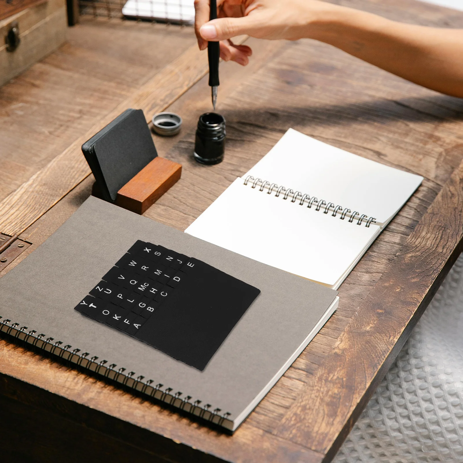 

30pcs Index Card Dividers Black Pp Material For Organizing Documents Study Materials Recipes Alphabet Tabs Space Saving