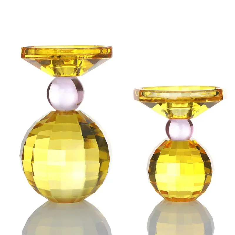 Portavelas cristal colores de lujo, centros mesa boda para mesas, accesorio romántico para cena con velas, decoració