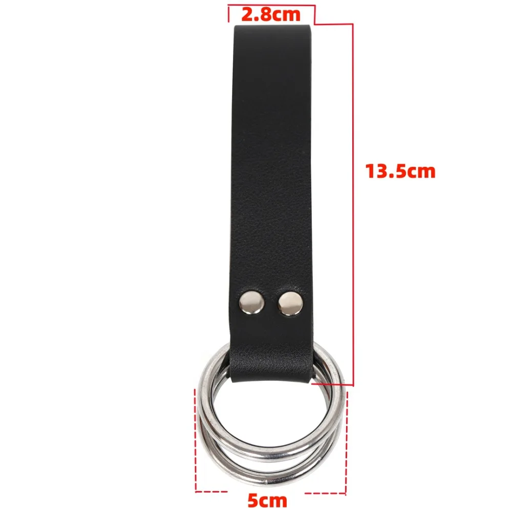 Women Men Viking Mug Hook Strap Double Metal Rings Leather Loop Medieval Belt Skirt Hiking Performance Adult Accessories