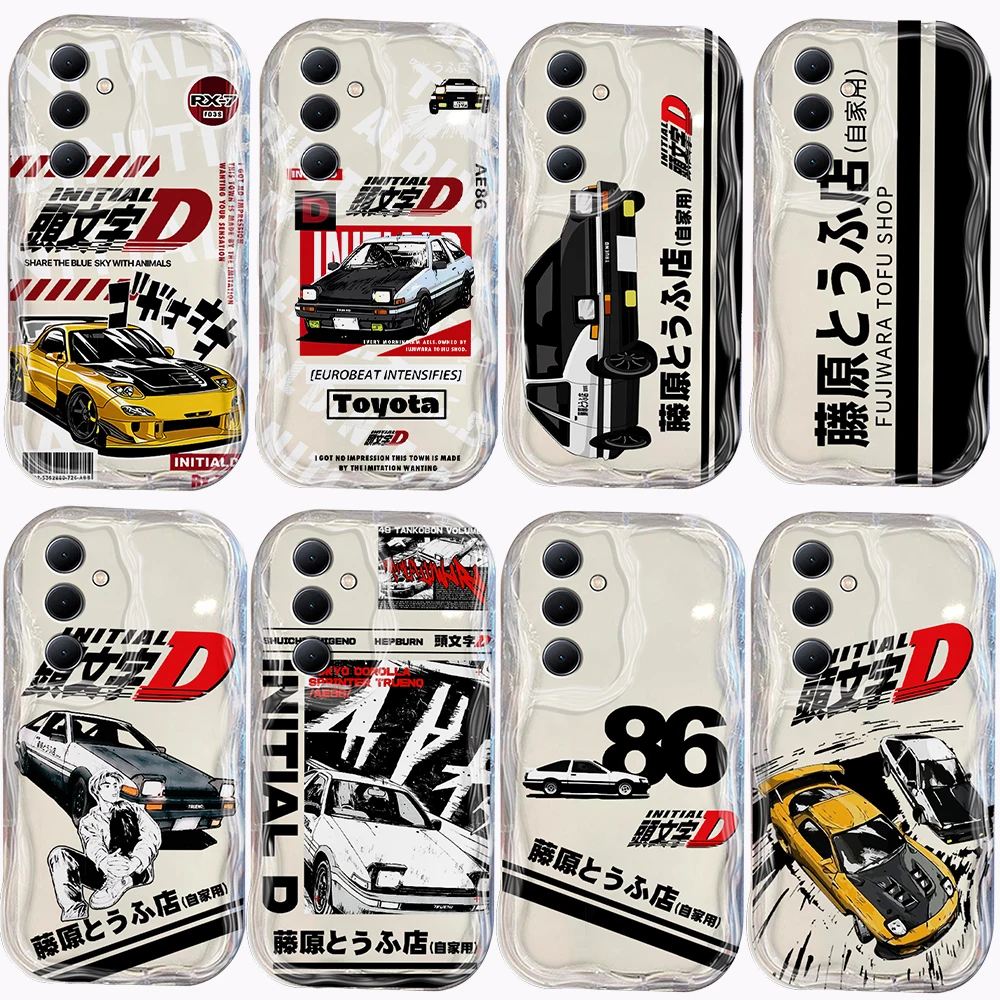 Anime Initial D AE86 3D Wave Case For Xiaomi Redmi 13C 12 12C 10 10C 9 9C A1 A2 K50 K40 Note 13 12 11 10 Pro Plus 4G 5G Cover