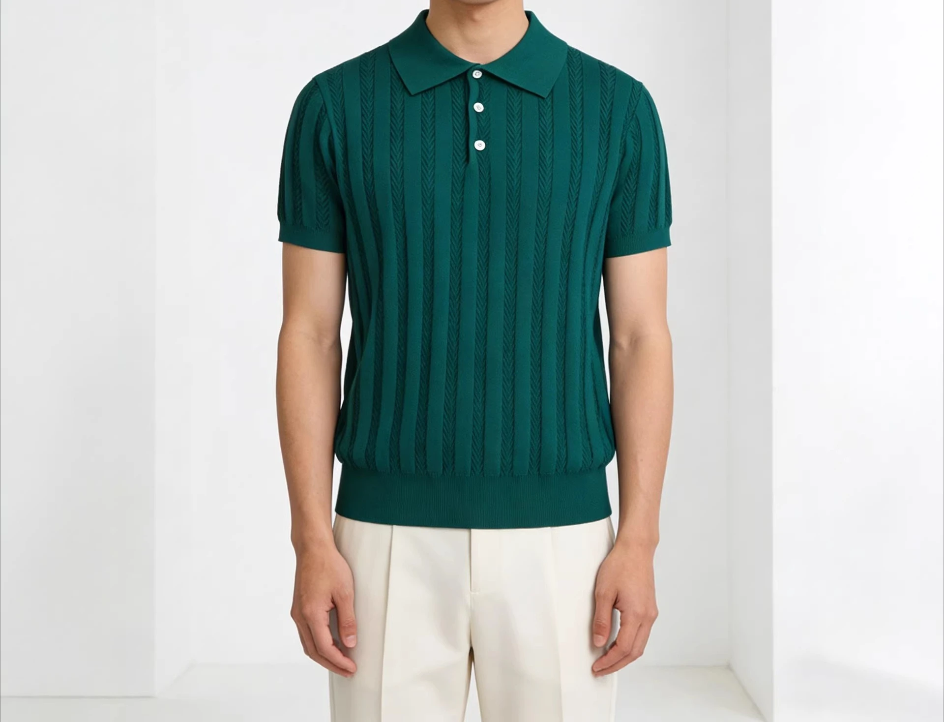 Jian Heng's New Italian Texture Old Money Trend Brand High-end Polo Shirt Men's Knitted Lapel