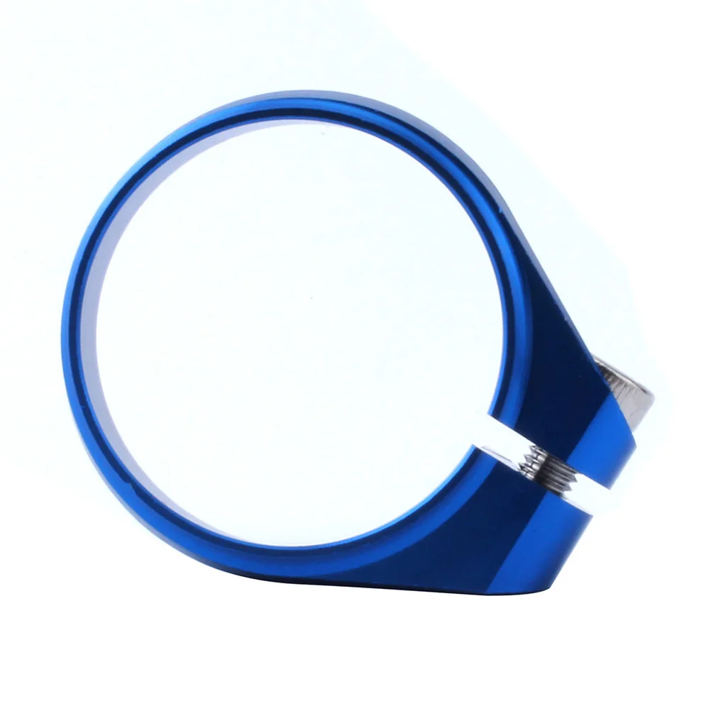 

34.9MM Aluminum Alloy Screw Locking Seat Clamp Rod Clamp for Fixed Flywheel Mountain Bike Road Bike (Blue)