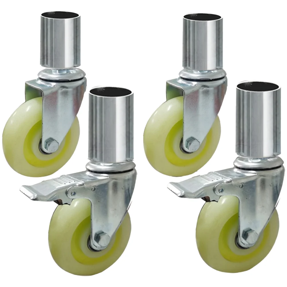 Practical Round Tube Silent Rotating Roller With Lock Stop Wheel For Table Bed Leg Household Furniture Moving Hardware Accessory