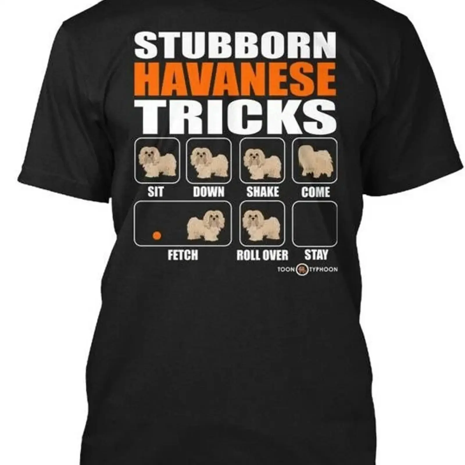 T-shirt drôle « Stubborn Havanese Tricks » fabriqué aux États-Unis, tailles S à 5XL, vintage, lavé, confortable, graphique, polyvalent, extensible, doux