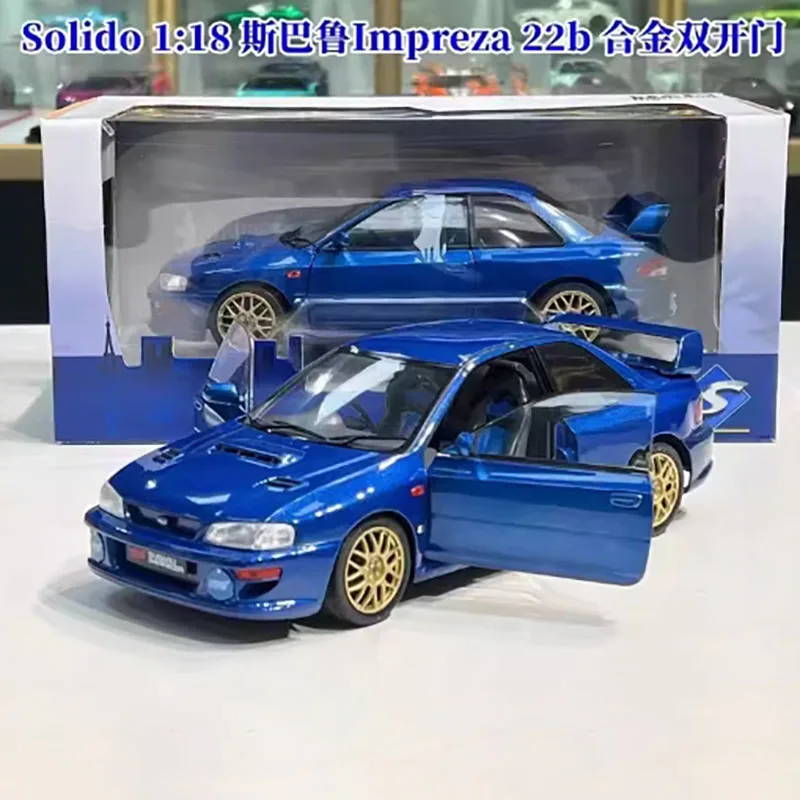

SOLIDO Alloy 1:18 Scale Subaru Impreza 22b Double Open Car Model Blue/White Classics Adult Souvenir Gift Static Display