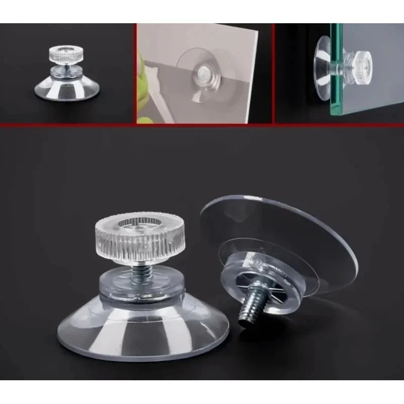 5/10pcs Strong PVC Suction Cup Hook with M4 Screw Rod Plastic M5 Nut Mushroom Head Clear Suction Cups Knurled Nut