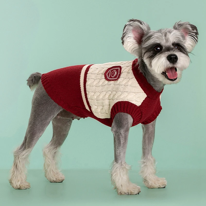 Small Dog Sweaters Knitwear Pullover Warm Pet Sweater Warm Soft Pet Holiday Clothes for Fall Winter Christmas Halloween Party