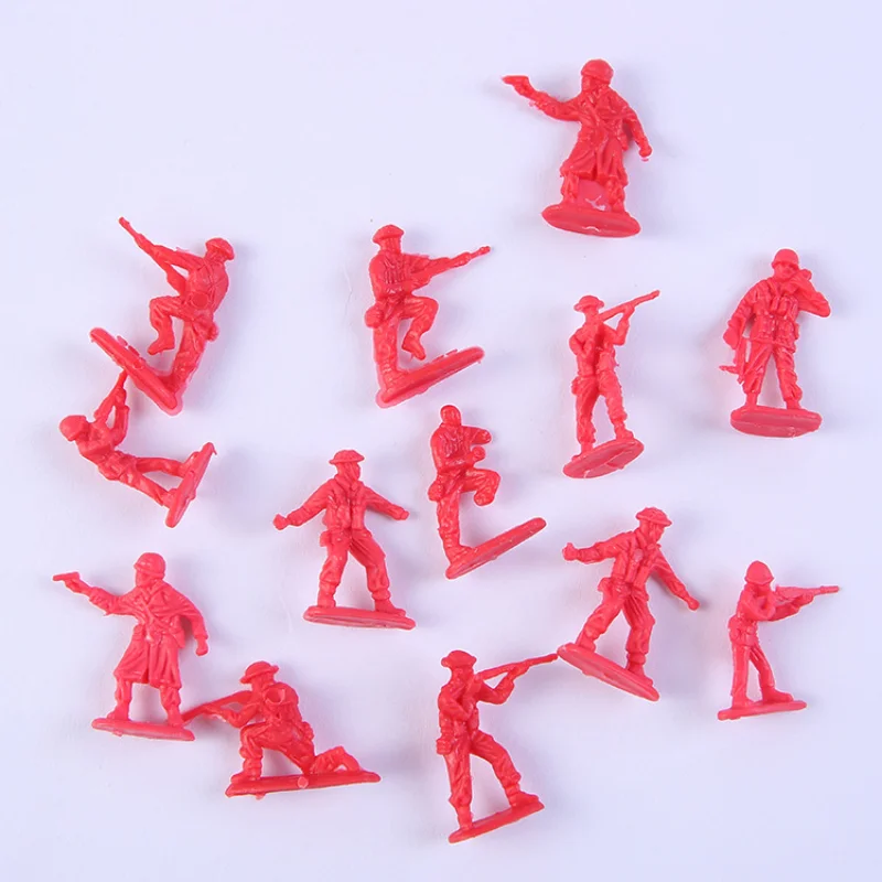 50Pcs Colorful 3cm Military Soldier Model Toys Playset Desk Decor Army Men for Kids Birthday Gifts Party Favors Pinata Fillers