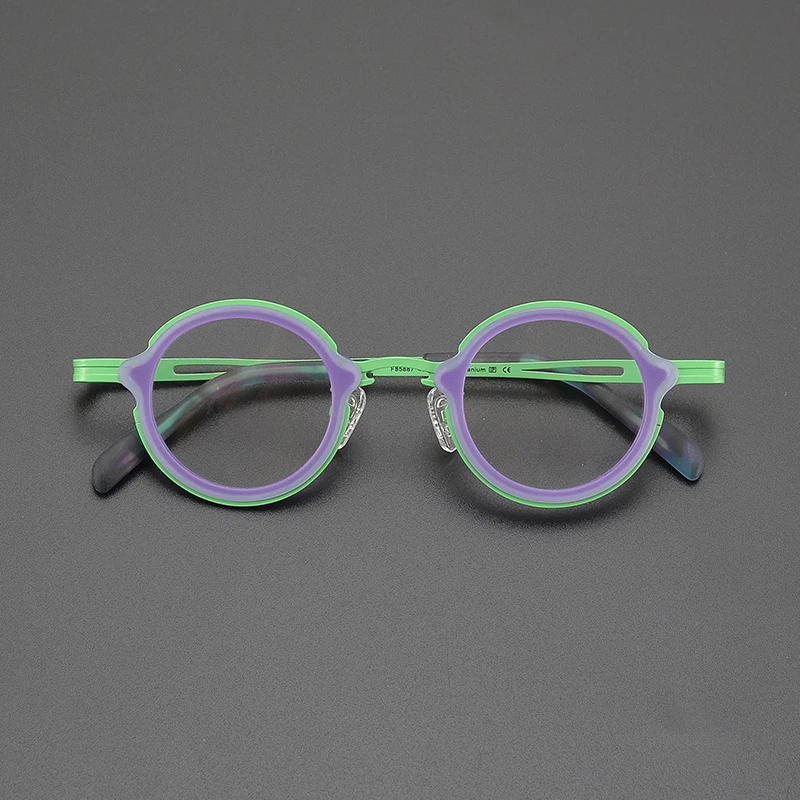 Óculos de miopia redondos de titânio ultraleve, de alta qualidade, armação retrô, designer de nicho, moda literária, óculos ópticos casuais