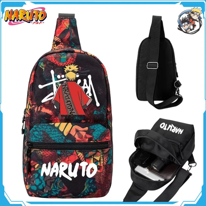 Naruto Student Chest Bag, Mochilas para Crianças, Organizador de Fitness, Compras Porta-moedas, Anime Merchandise, Presentes de Natal