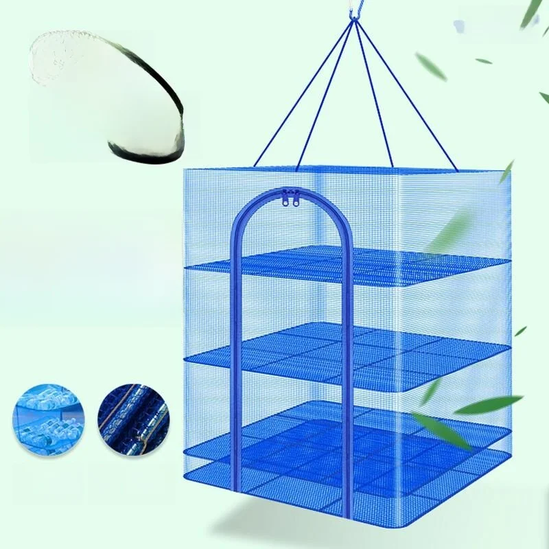Balcony Dry Goods Fishing Net Food Drying Basket Household Item Fish Drying Tool Pure Color Chinese Style Storage Organizer