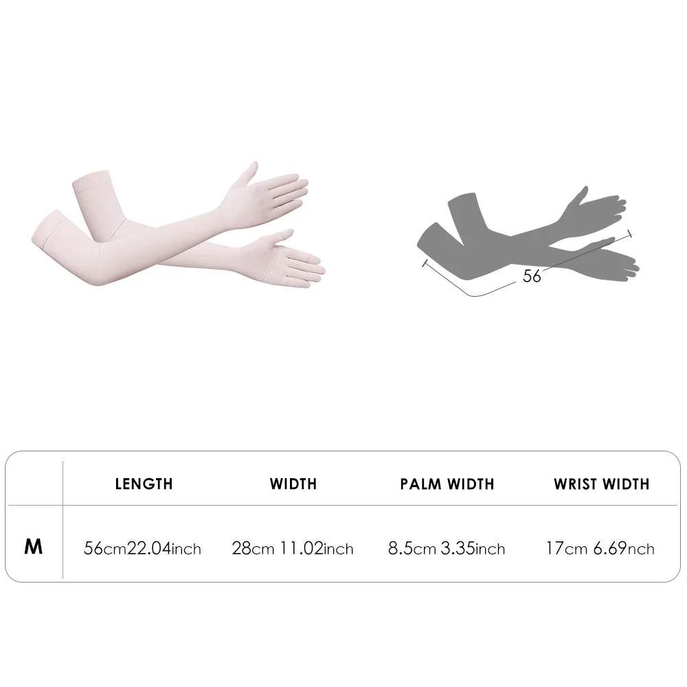 OhSunny Summer Long Arm Sleeve Coolchill Fabric UV Protection UPF50+ Women Sunscreen Upgraded Breathable Golf Gloves Outdoor