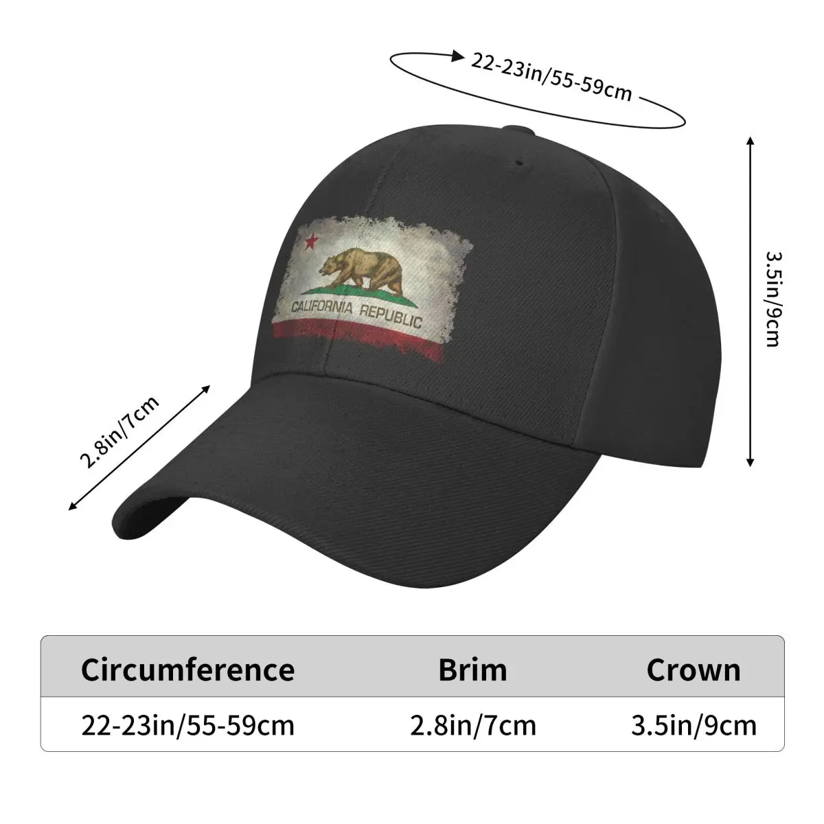 Unisex California Republic Bear Flag Caps Fashion Baseball Cap Polyester Hats Sun Caps Adjustable Sun Hats Wholesale New