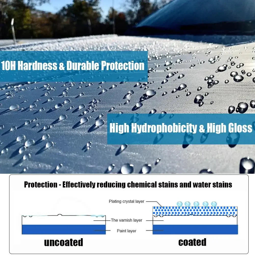 Graphene Ceramic Coating 10H Ceramic Coating for Cars High Gloss Anti-Scratch Nano Coat Kit Hydrophbic Mirror Paint Protection