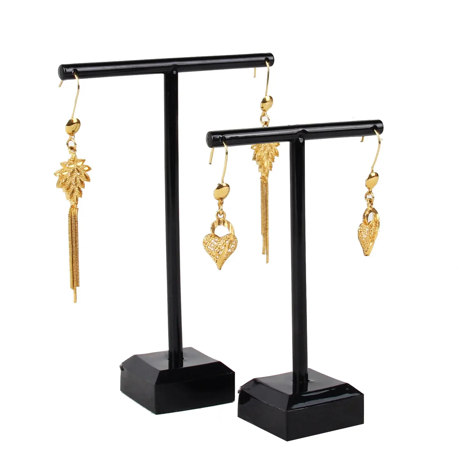 2pcs/set Plastic Mini Earring Display Stand Shelf T Shape Ear Stud Earrings Holder Rack Storage Jewelry Display