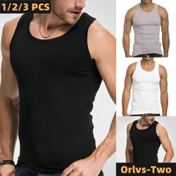 1/2/3 PCS New Men's Vest Cotton Gym Vest Fitness Bodybuilding Breathable Tops M-3XL Men Bodybuilding Tank Top Gym Clothing Sport