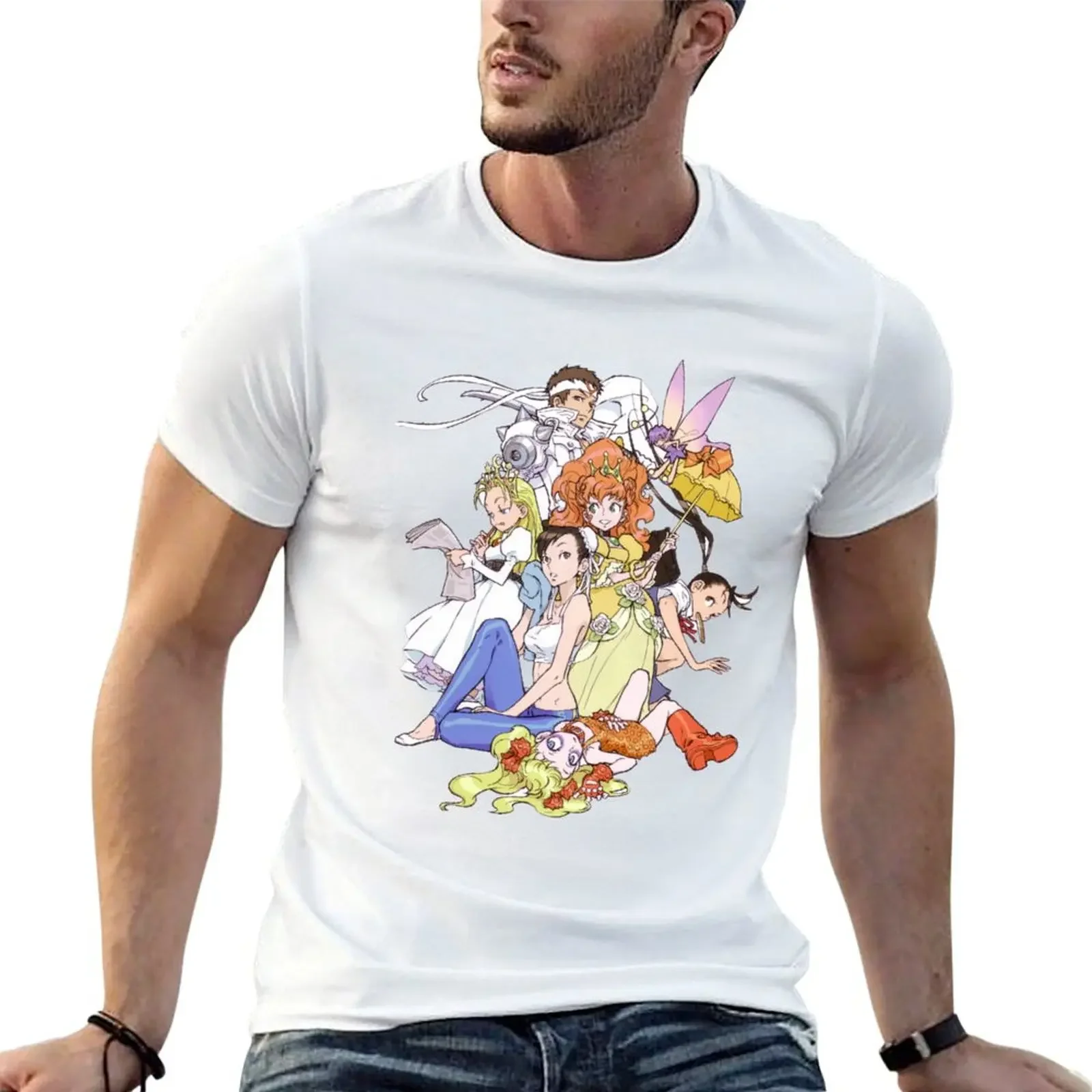 Jin And Girls T-Shirt summer clothes anime stuff Men's t-shirts