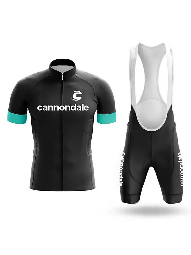 AliExpress NONE Cannondale Men's Cycling Clothing Set Professional Cycling Shirts Bibs Bib Straps Cycling Shorts