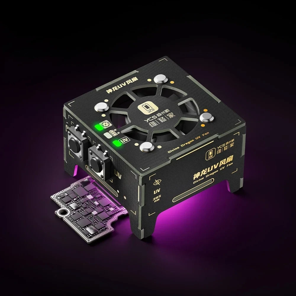 YCS Divine Dragon UV Fan Curing Lamp Cooling Fan 2 IN 1 Exhaust Heat Dissipation Multi-functional Repair the UV Fan Tool