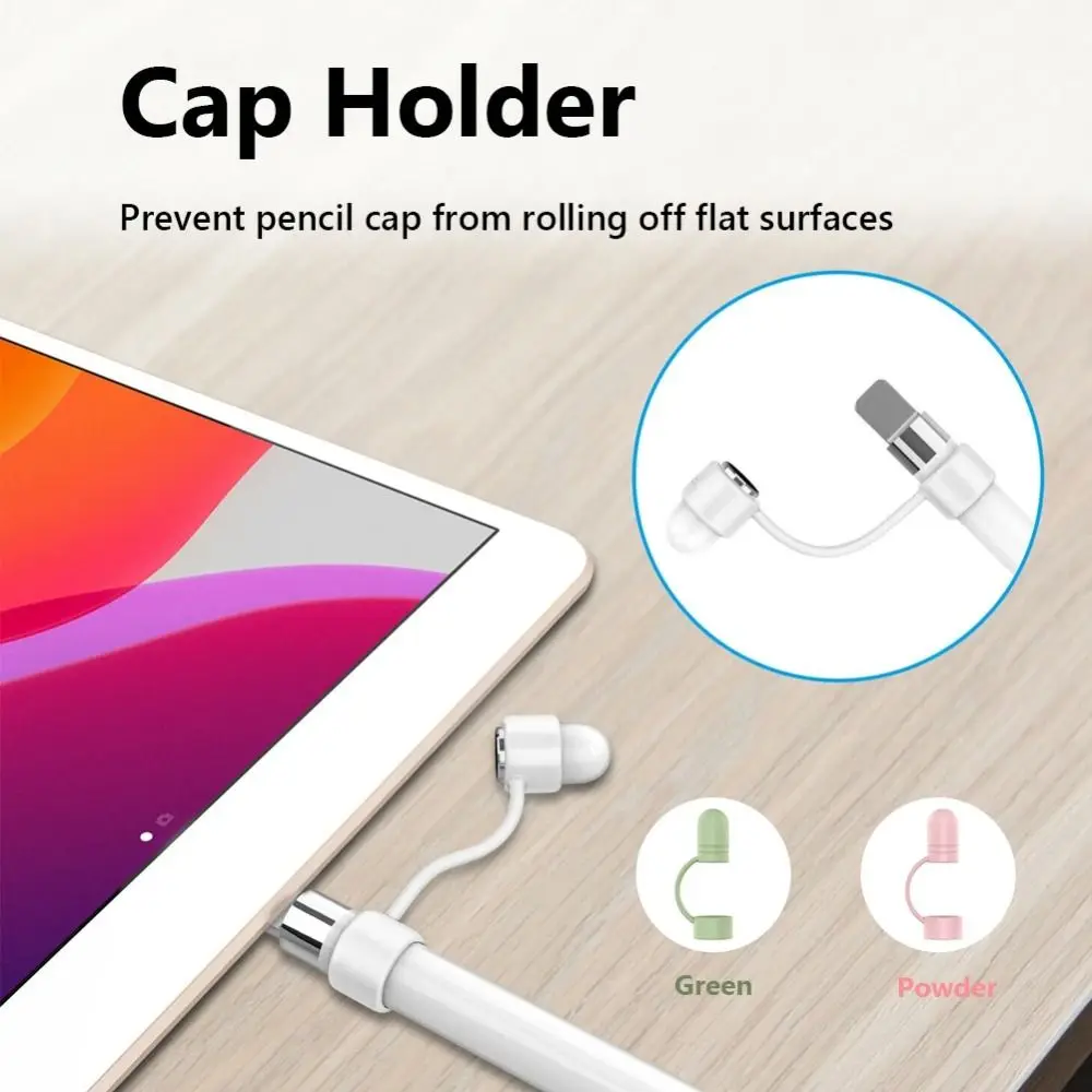 

3Pcs New Replacement Pencil Cap Silicone Protective Case Pencil Holder Stylus Accessories Nib Tip for Apple Pencil 1