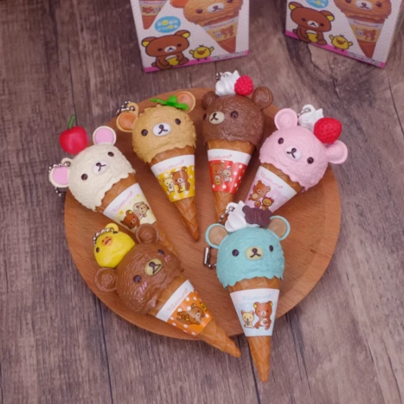 

Anime Figure Kawaii Capsule Blind Box Ice Cream Bear Bead Chain Hanging Bag Doll Toy Model Decoration Pendant Surprise Gifts