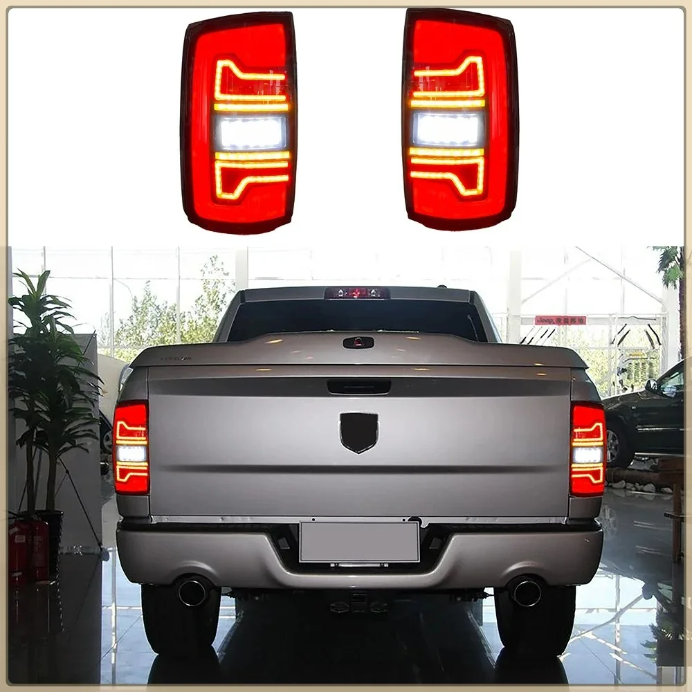 1 Pair Car Exterior LED Taillight For Dodge Ram 1500 2009-2019 Ram 2500 2002-2006 2007-2008 With Yellow Turn Signal Lights