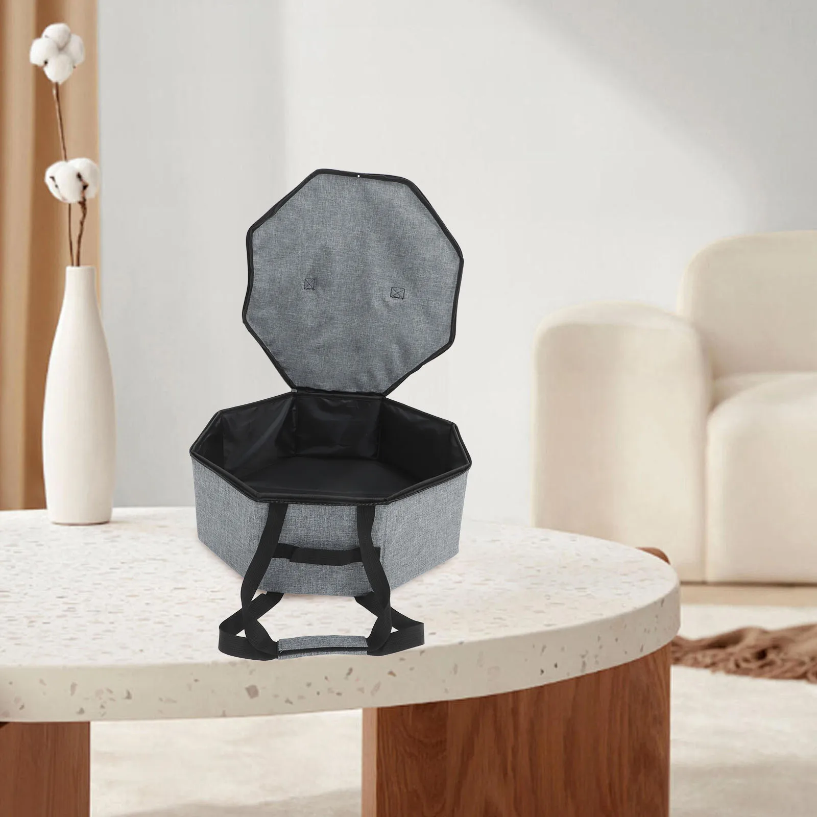 

Large Foldable Cowboy Hat Storage Box Round Organizer Dustproof Lid Portable Container Travel Hat Holder Box Storage