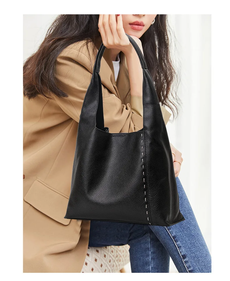 2026 Neuerscheinung Echte Leder-Damenhandtasche, Hochwertiges Nischendesign Weiche Leder-Schultertasche, Modische Vielseitige Unterarmtasche – Detail 3