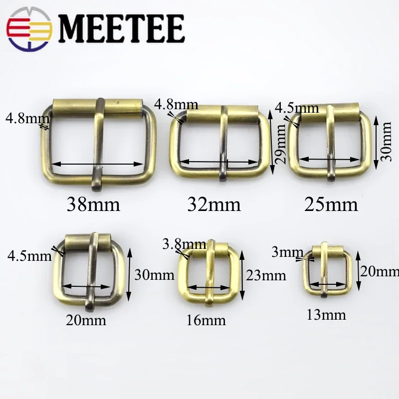 5/10Pcs 13-38mm Metal Belt Buckles Bag Backpack Strap Clasp Webbing Adjust Roller Pin Buckle DIY Leather Ring Repair Accessories