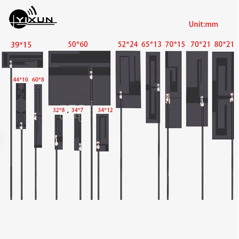 GSM GPRS 2G 3G LTE 4G internal FPC soft board antenna ipex u.fl interface RG1.13 20cm length cable 8dbi high gain 700-2700MHz