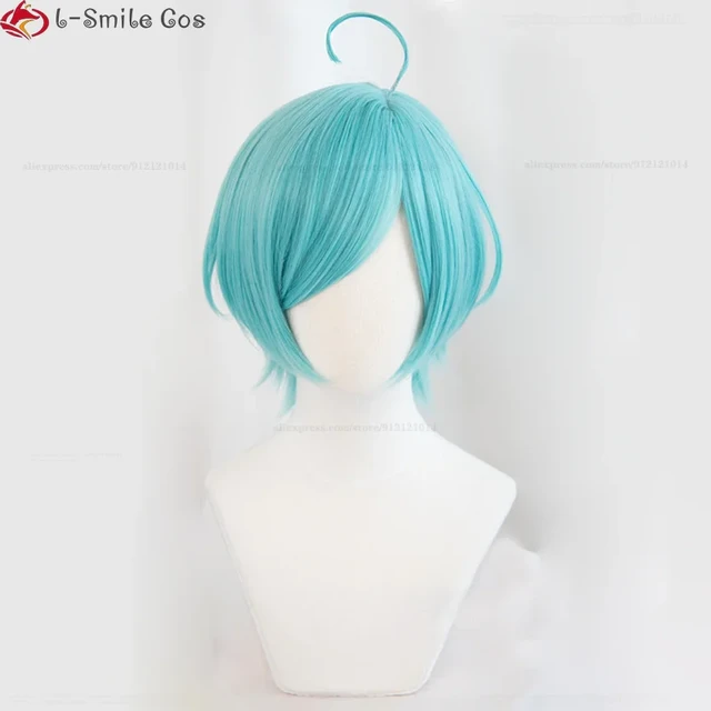 Game ES Cosplay Shinkai Kanata Cosplay Wig puka Short Blue Resistant Hair Shinkai Kanata Anime Wigs Wig Cap AliExpress