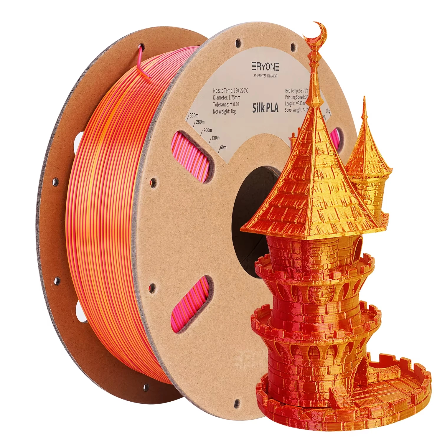 ERYONE 10KG PLA Dual Color Silk PLA Filament Compatibel met FDM 3D-printers 1KG 1,75mm ±0,03mm Perfecte spoelwikkeling 1kg spoel
