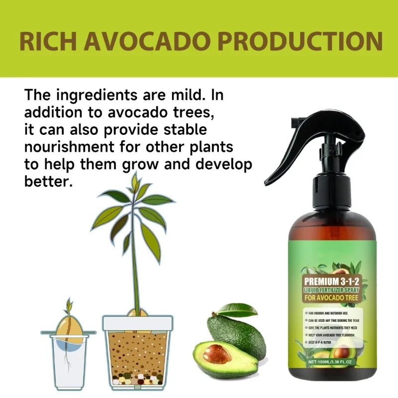 Professional Avocado Tree Fertilizers Misting for Gardening Gentle Blend Misting for Health Leaf Growth Nutrients