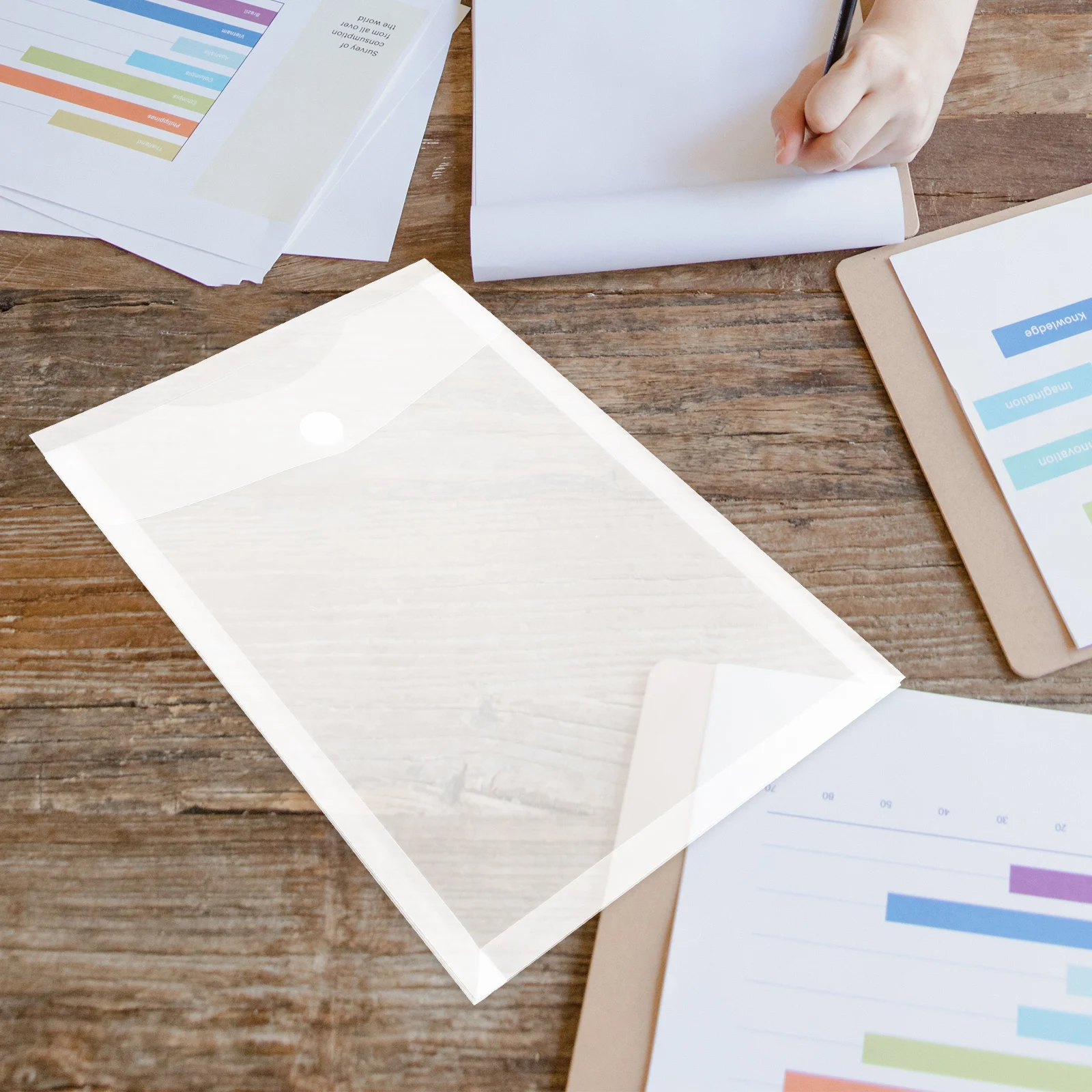 

10 шт. прозрачные сумки для хранения документов офисные карманы для файлов цветные органайзеры для файлов школьные канцелярские принадлежности держатели для документов Snap